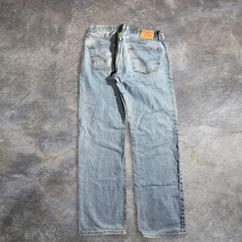Vintage Y2K Levi's 505 light‎ wash straight leg jeans faded denim - Picture 2 of 8
